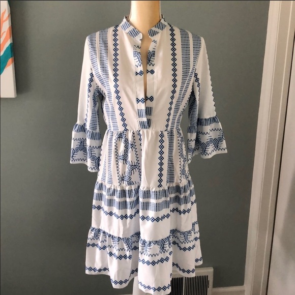 Dresses & Skirts - Blue and white cover up/dress